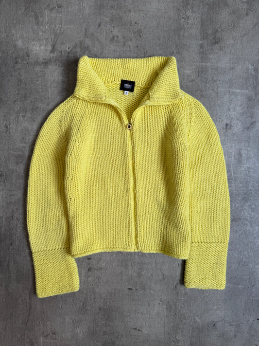 Versace Canary Chunky Knit Full Zip Pullover