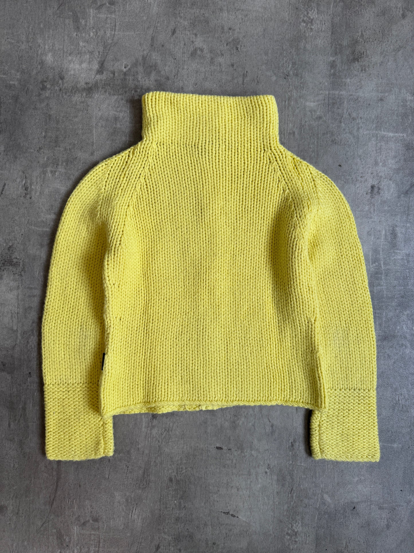 Versace Canary Chunky Knit Full Zip Pullover