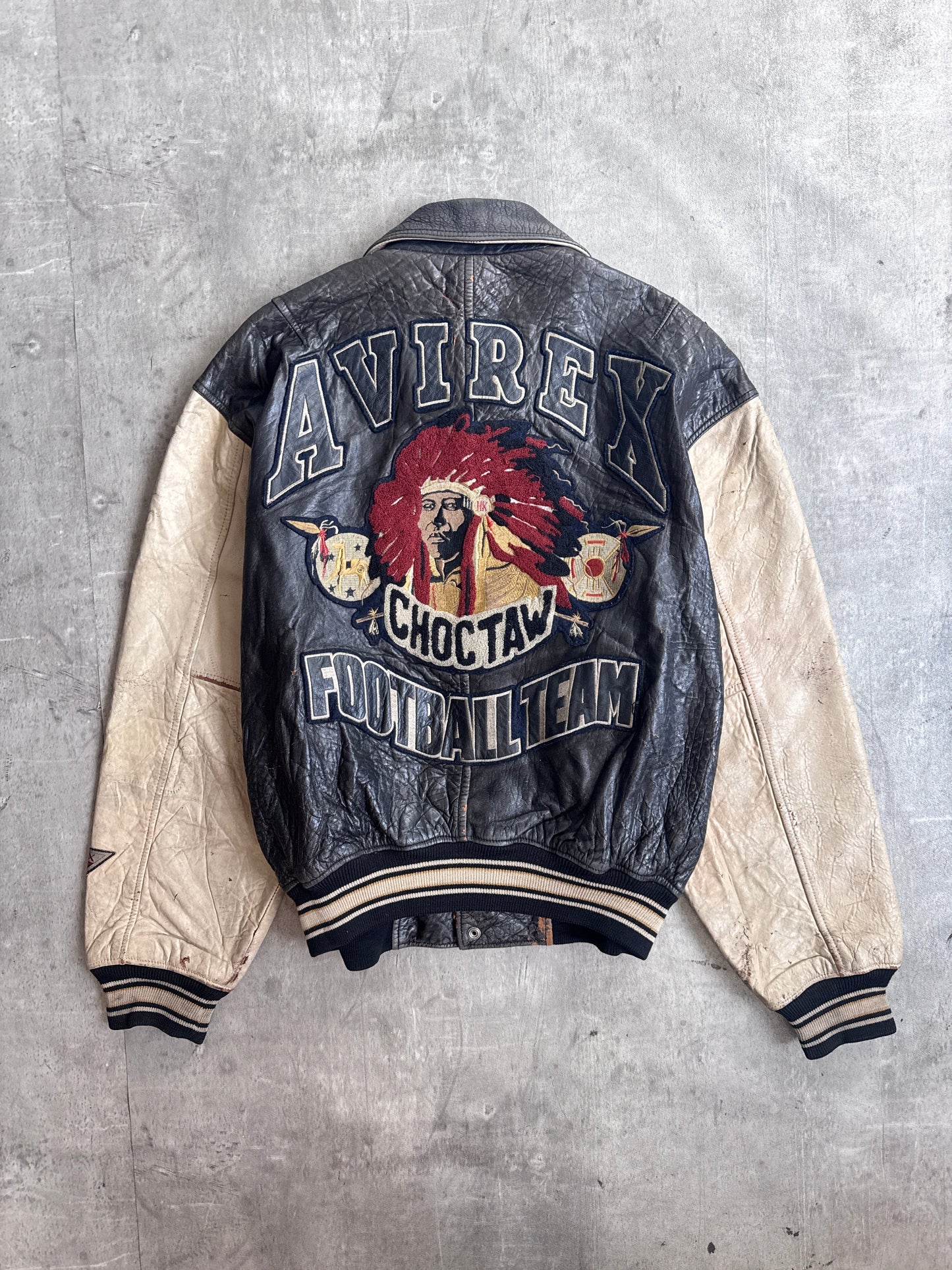 Avirex Choctaw Football Team Leather Varsity Jacket