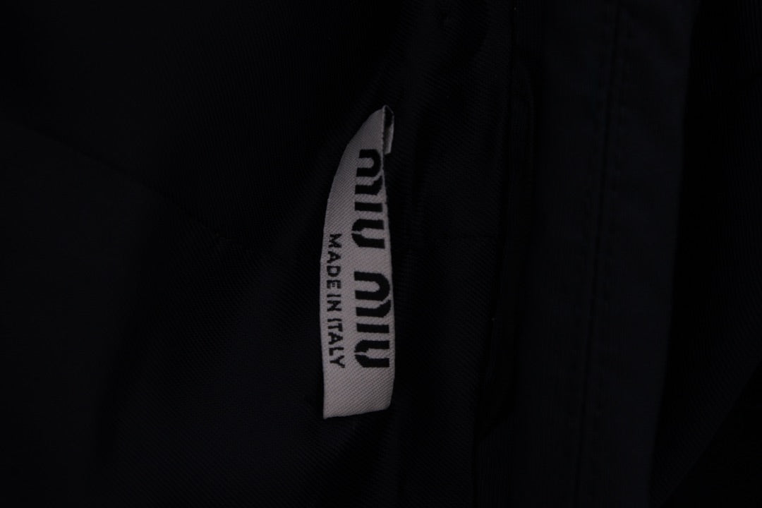 Miu Miu Pleated Trench Coat Black 12 | Default Title, Black