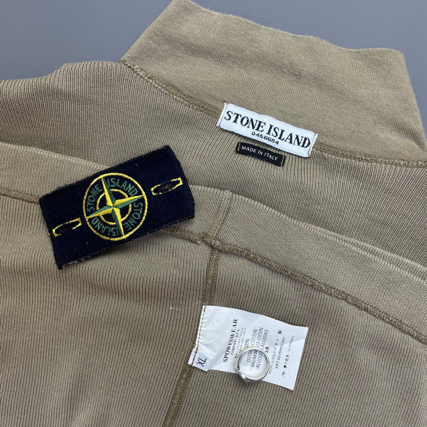 Stone Island Light Brown Quarter Zip SS05 | X-Large, Brown