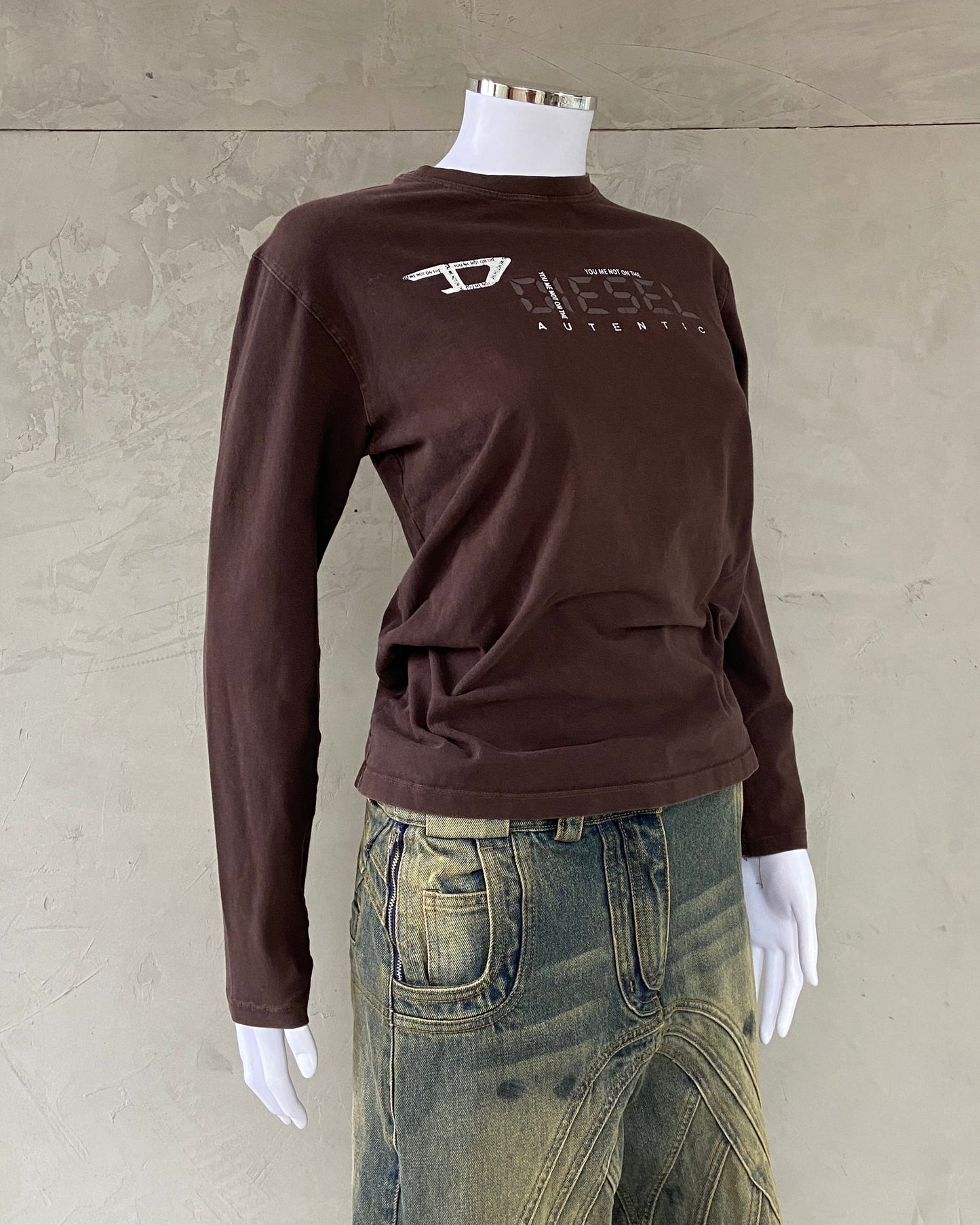 DIESEL 2000'S LONG SLEEVE TOP - M | Medium, Brown