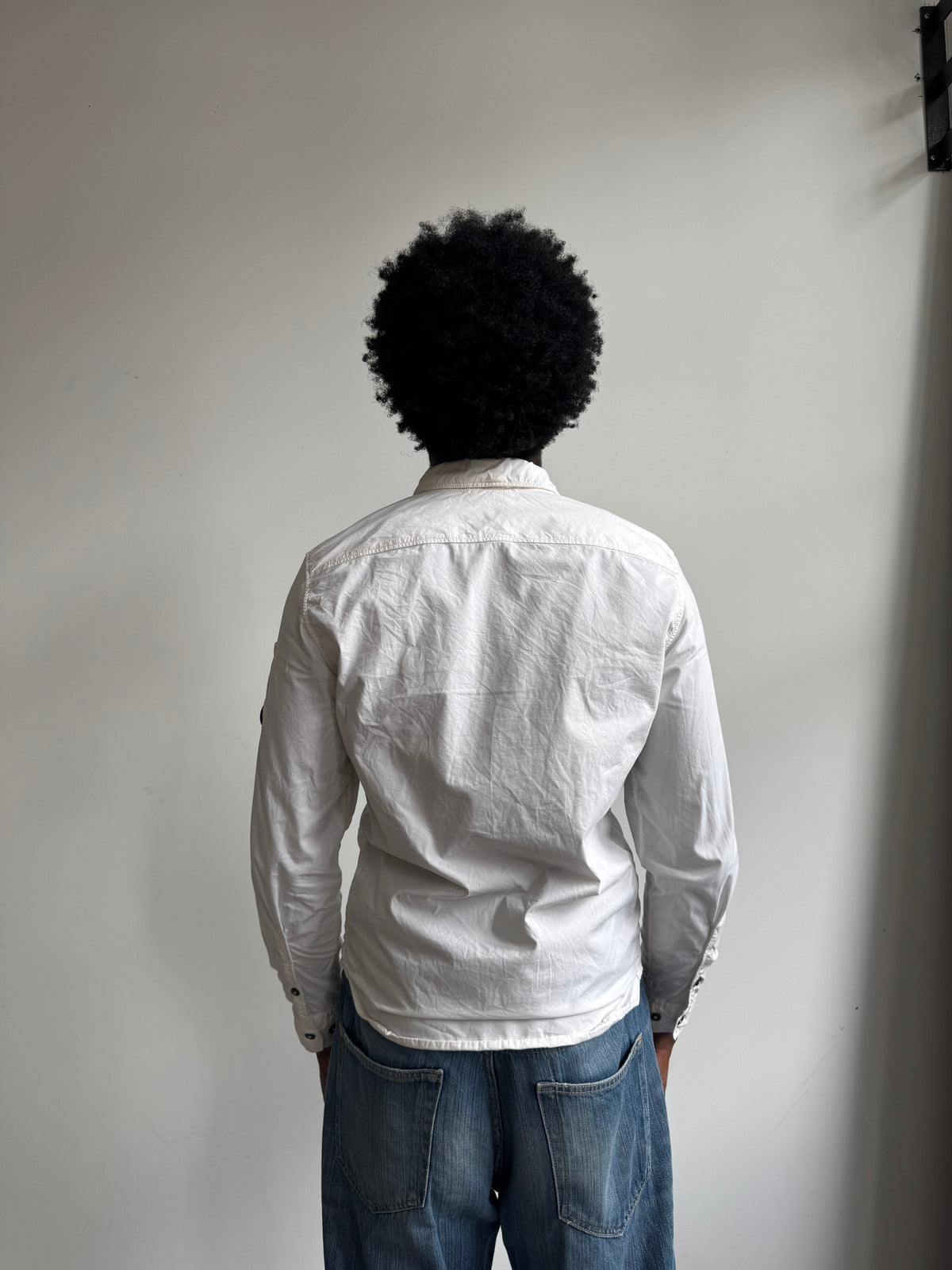 S/S 2022 C.P. Company White Chrome-R Lightweight Overshirt | Small