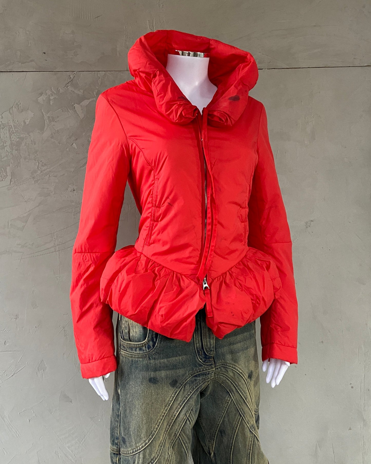 MARITHE FRANCOIS GIRBAUD MFG RED PUFFER JACKET - M | Medium, Black