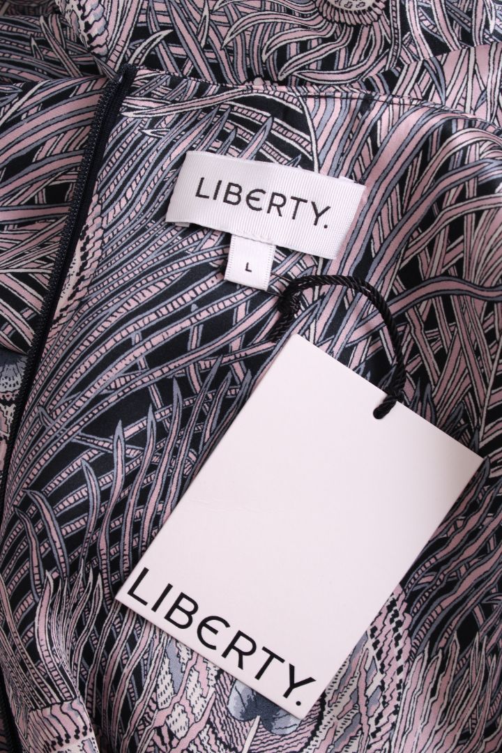 Liberty L/S Peacock Feather Print Dress Taupe/ Black L | Default Title, Black