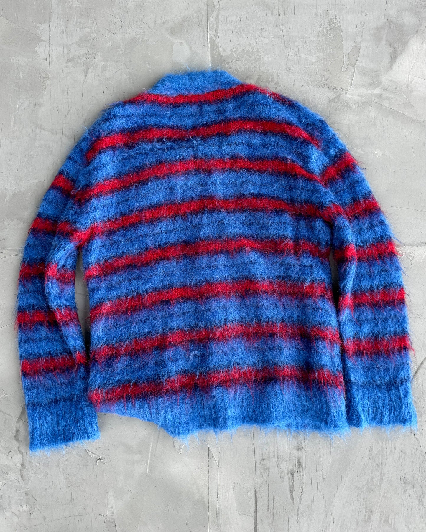 Marni Blue and Red Mohair Cardigan – L/XL | Large, Blue