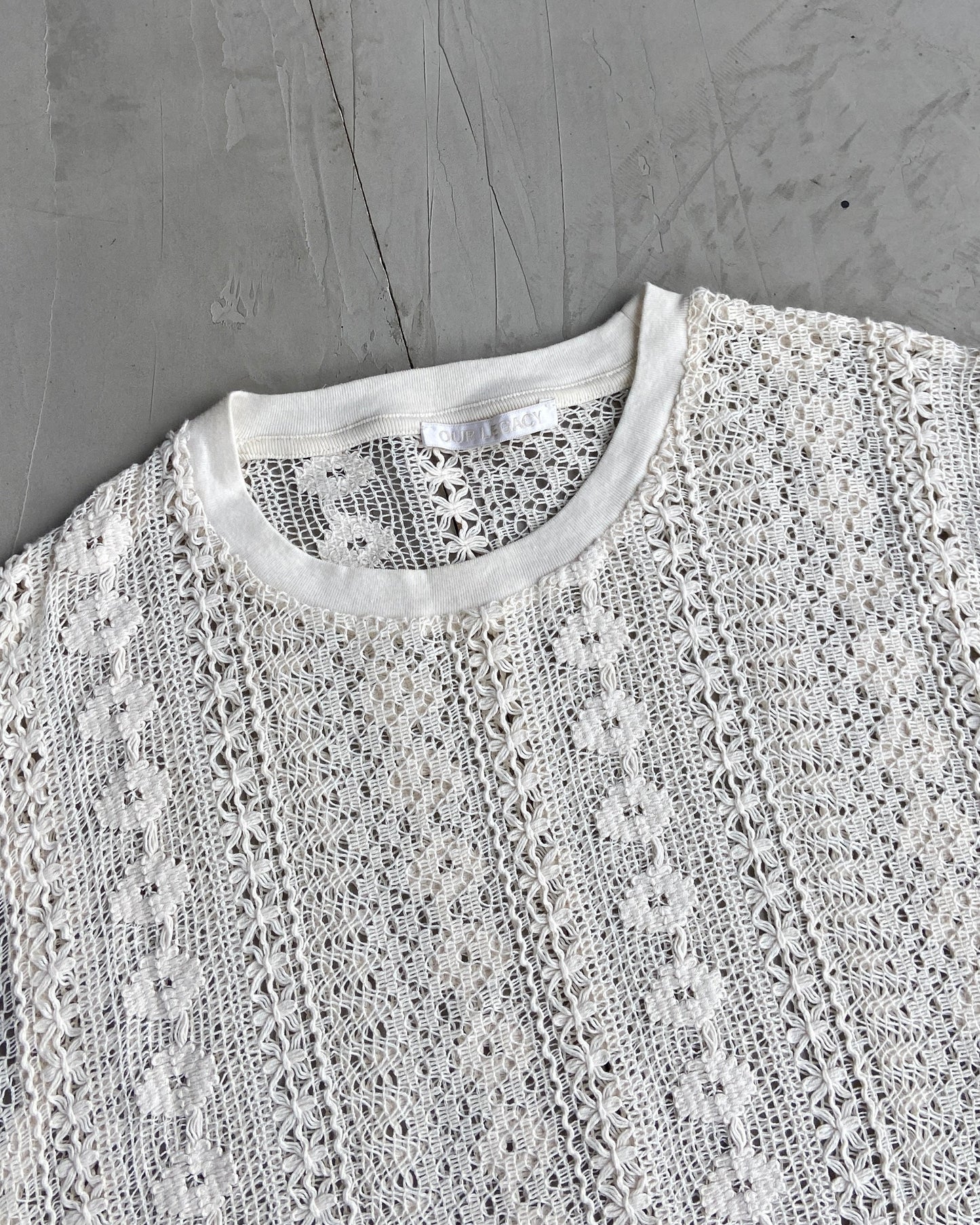 OUR LEGACY MEN'S FLORAL LACE VEST TOP - L | Large, Cream