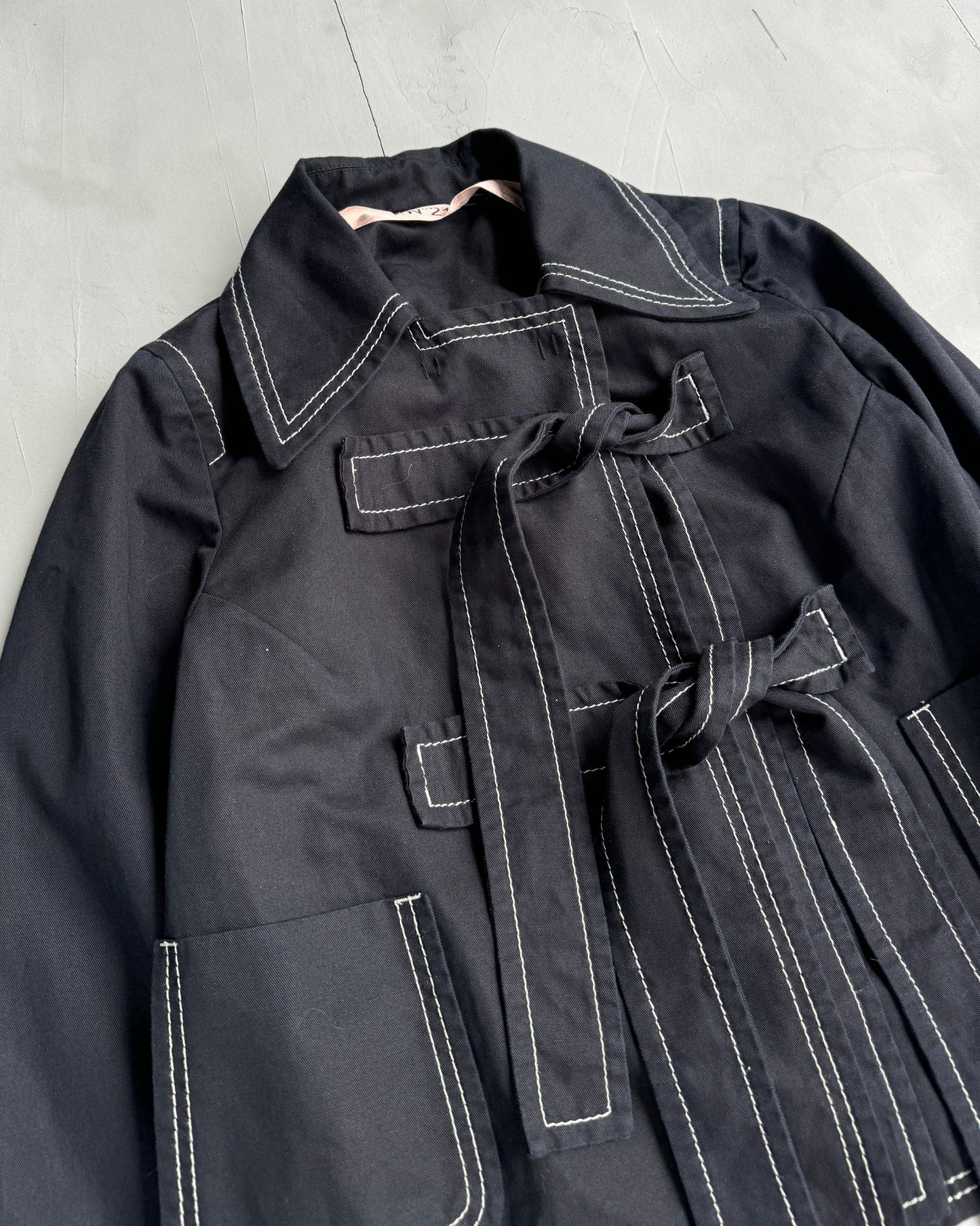 NO. 21 WRAP TIE JACKET - M | Medium, Black