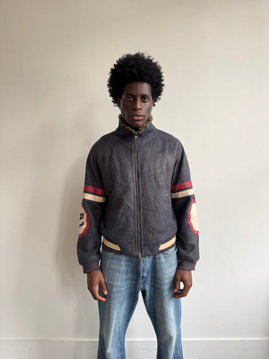 A/W 2004 Armani Jeans Suede Flight Jacket (sold as seen) | Medium, Black