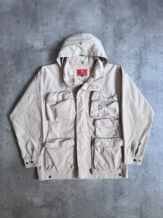 Avirex Drill Cotton Beige Multipocket Parka Jacket