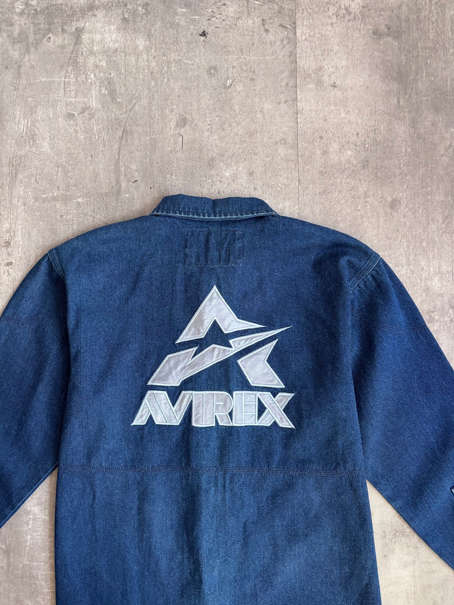 Avirex Denim Patched Button Down Jacket