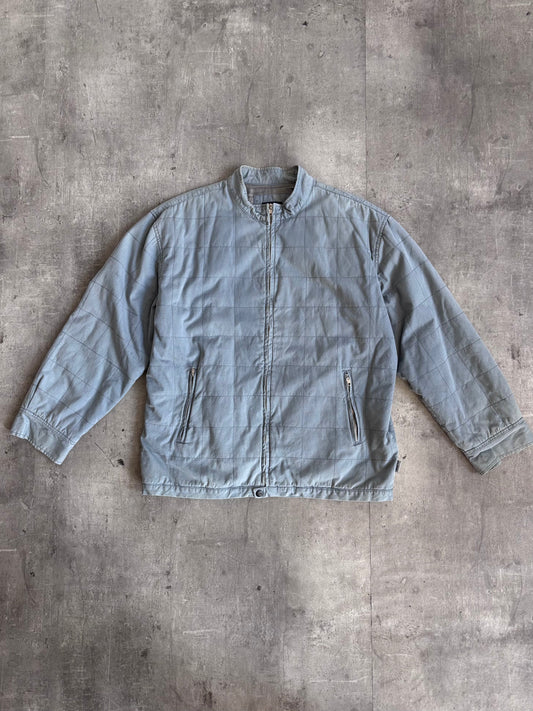 Stussy Light Blue Box Quilted Light Weight Jacket