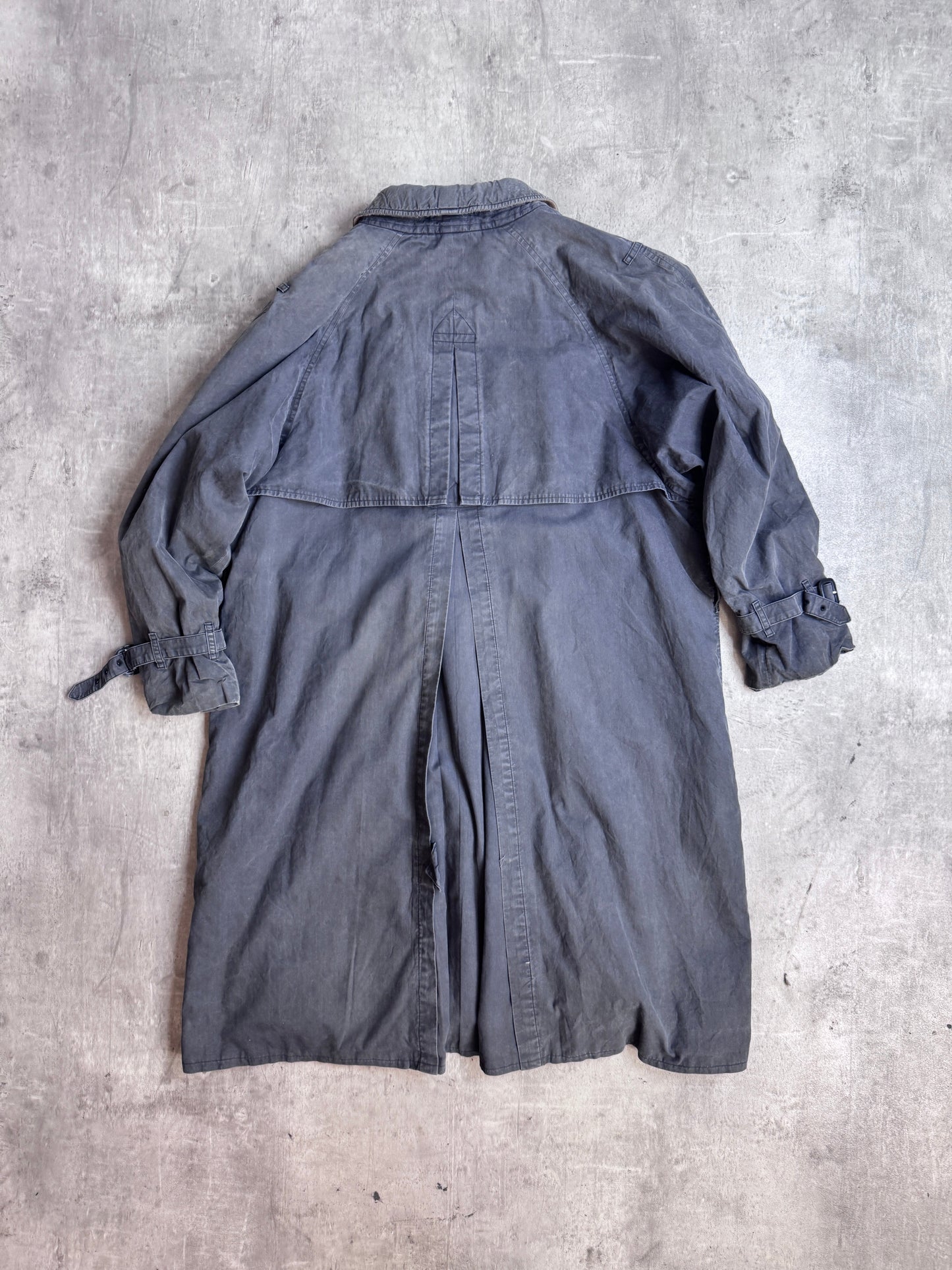 Burberry Distressed Double Breasted Padded Trench Coat