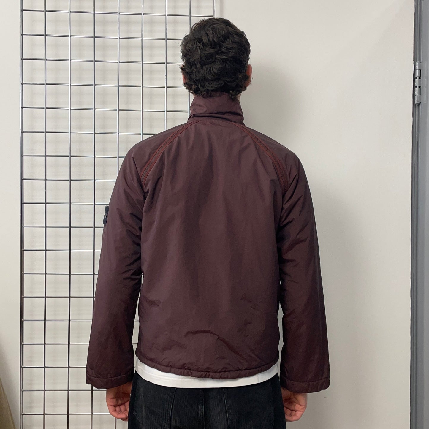 Stone Island Burgundy AW02 Nylon Padded Jacket | Medium, Burgundy