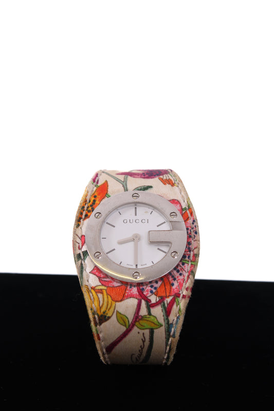 Gucci Floral Print Watch White/ Multi Coloured | O/S, Red