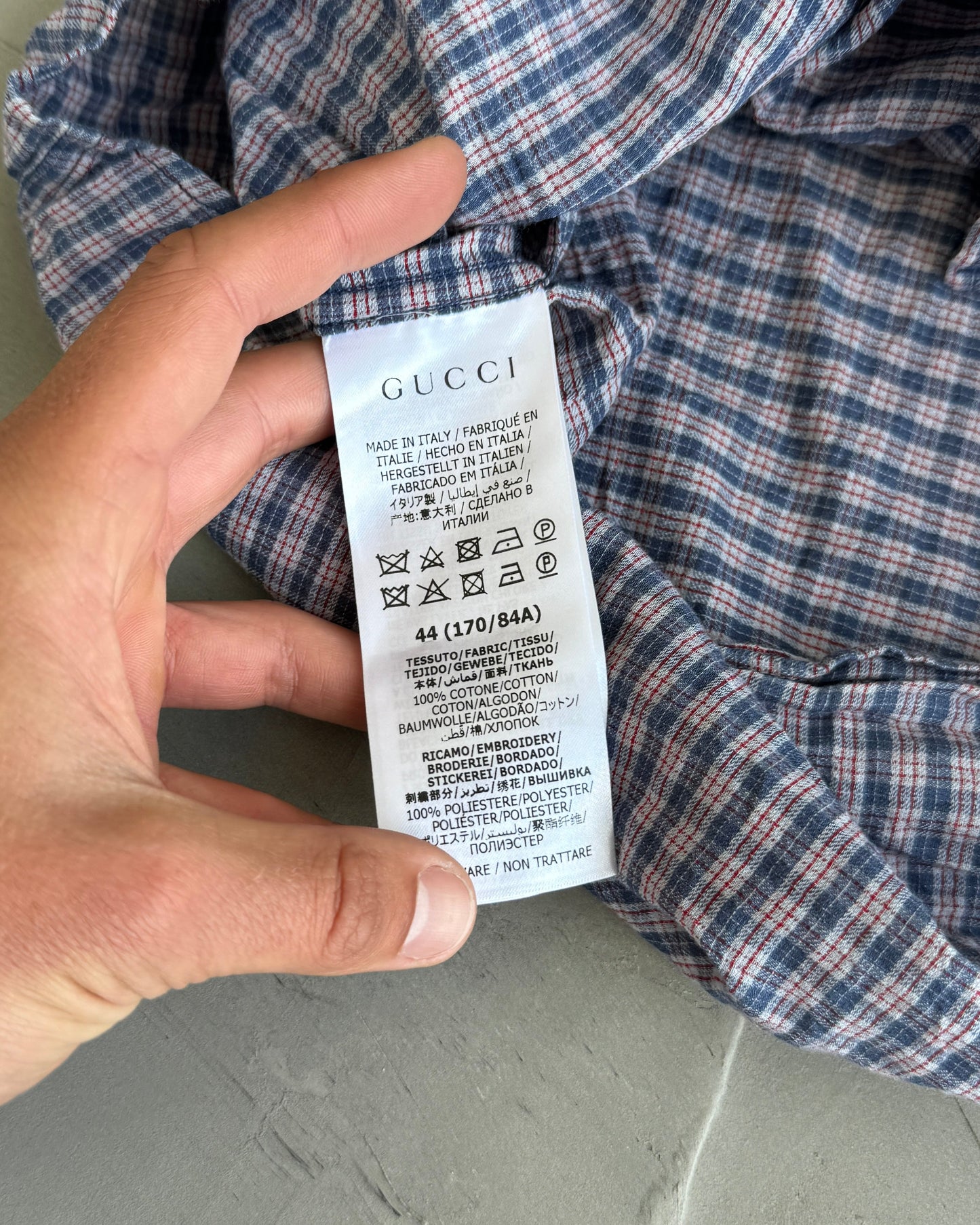 Gucci AW20 'Mon Petit Chou' Checkered Short Sleeve Shirt - M