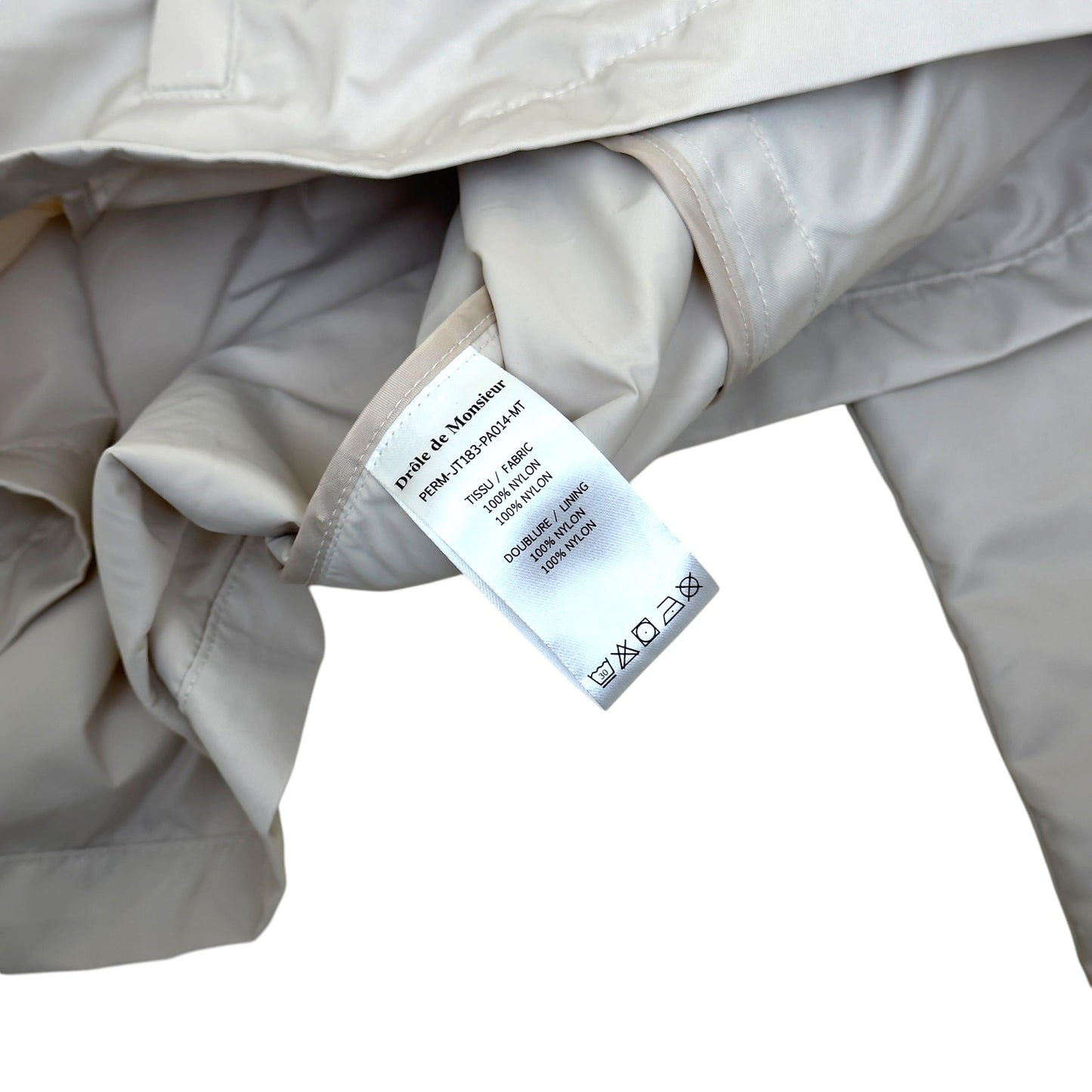 DRÔLE DE MONSIEUR NYLON JACKET CREAM S | Small, Cream