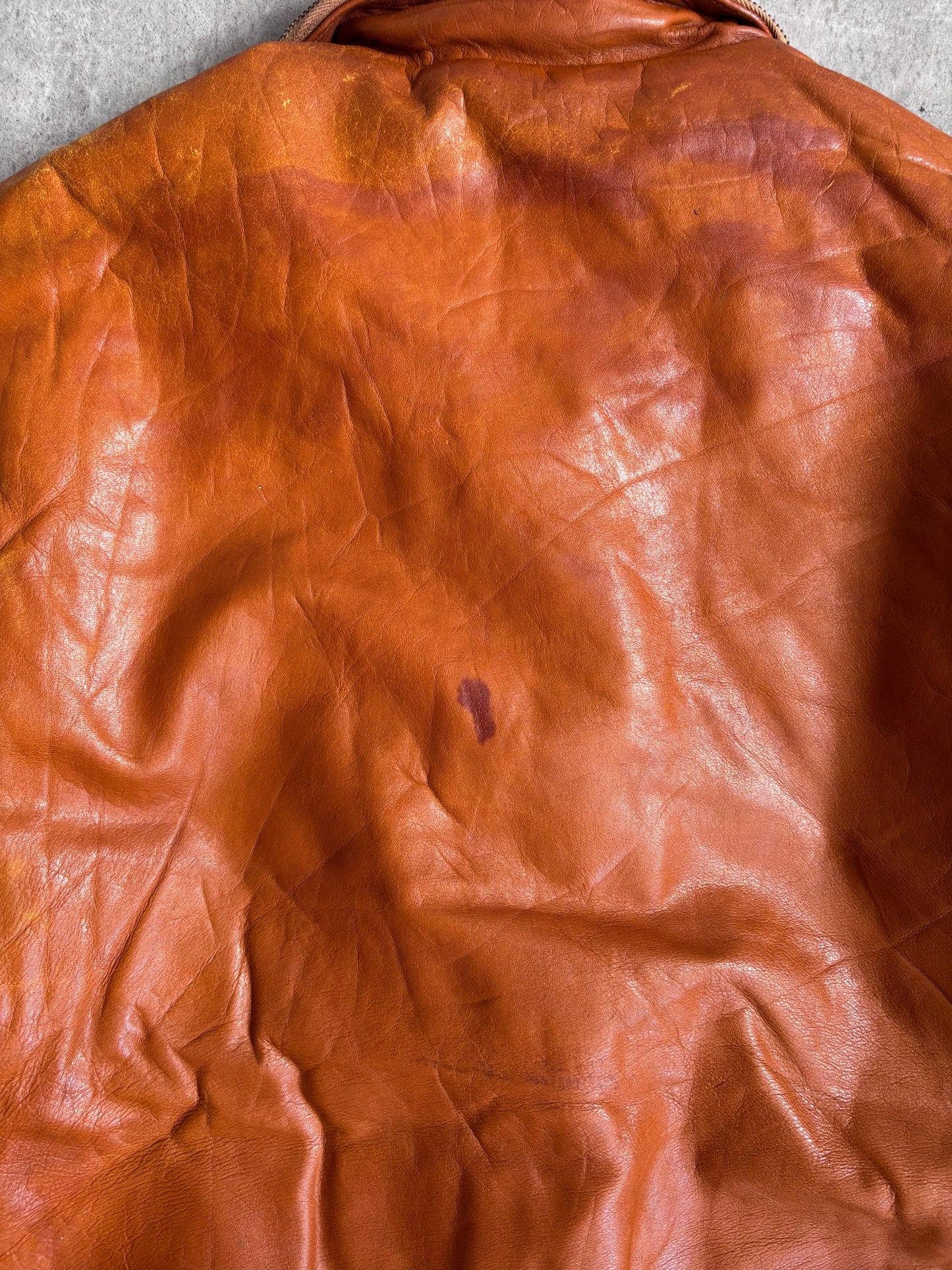 1970's Golden Fleece USA Tan Leather Bomber Jacket