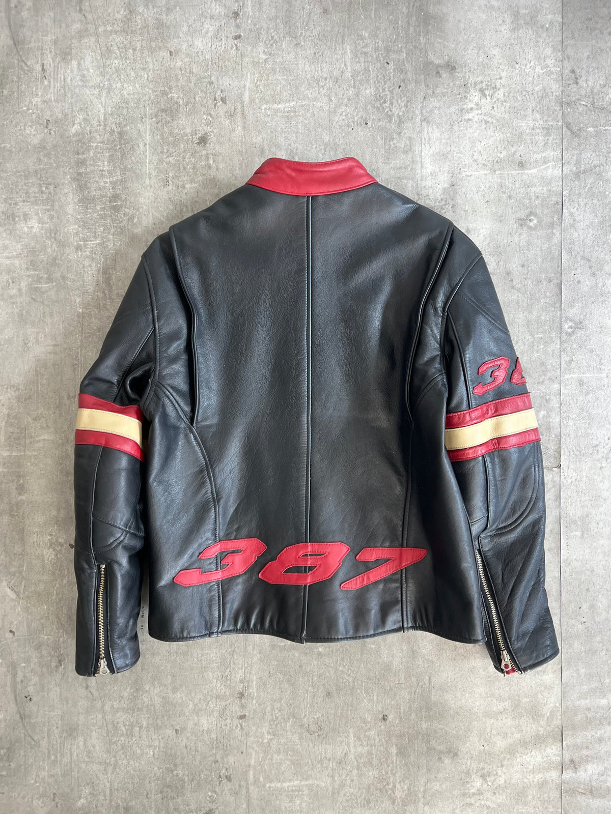 Avirex Sport Leather Moto Cafe Racer Jacket | MEDIUM, Multicoloured
