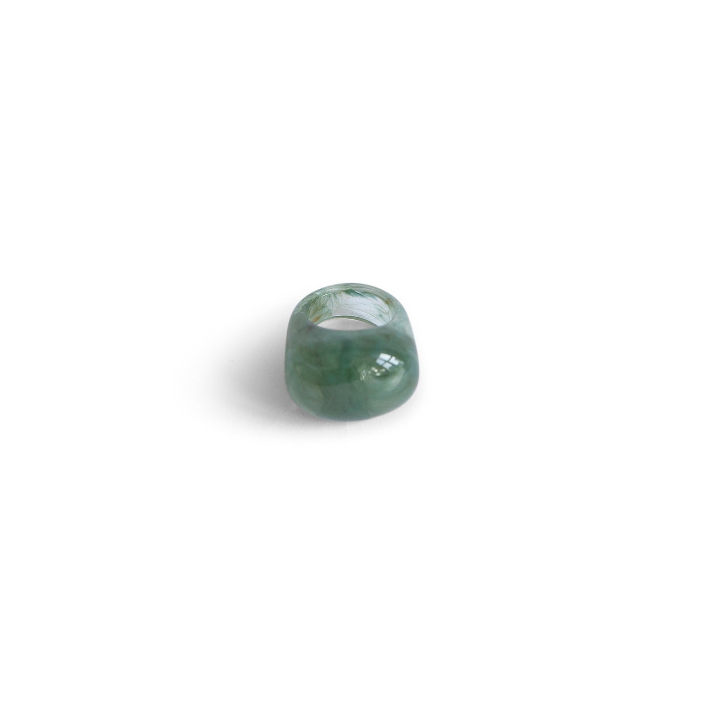 Marbeled Green Resin Ring