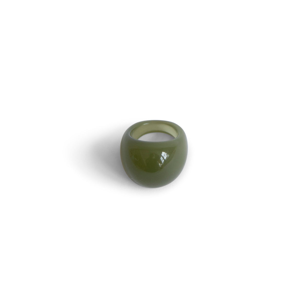 Circular Green Resin Ring | O/S, Green