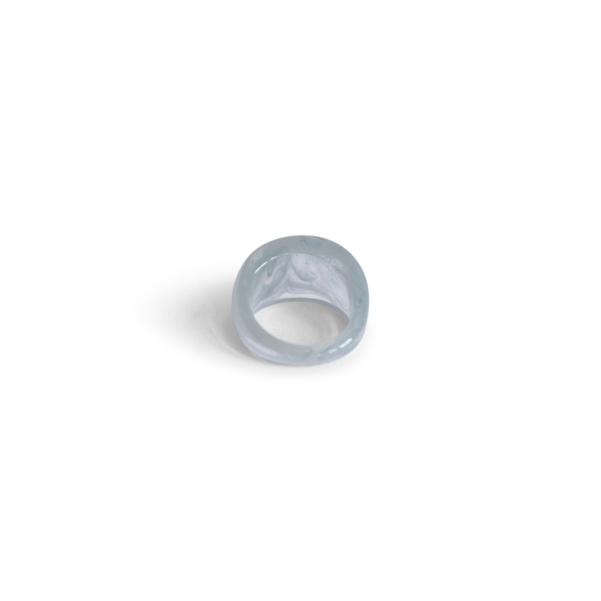 Marbeled Grey Resin Ring | O/S, Grey