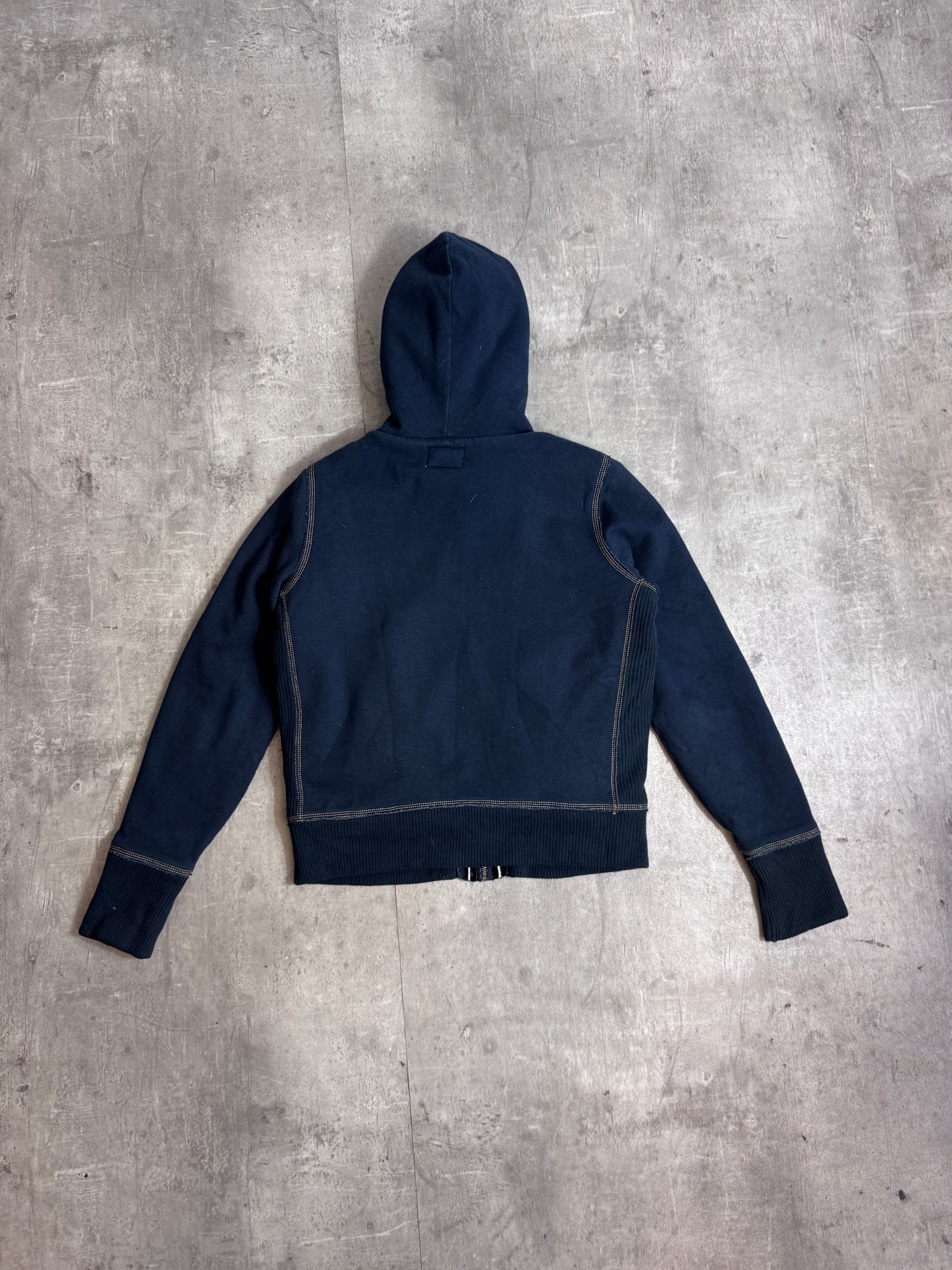 Ralph Lauren Polo Jeans Navy Blue Zip Up Fur Lined Hoodie