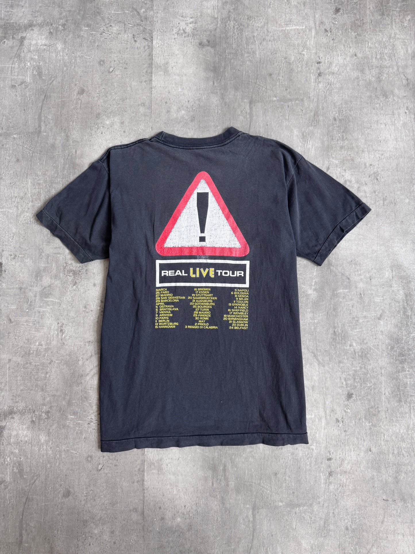 1993 Iron Maiden "A Real Live One" Washed Black Single Stitch Graphic Tee