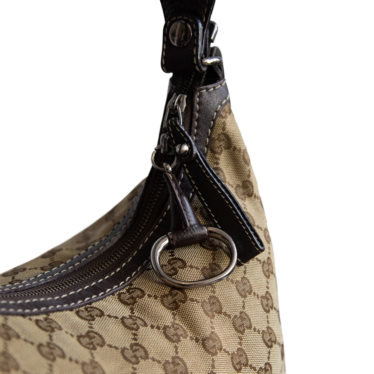 Gucci Brown Monogram Classic Hobo Bag