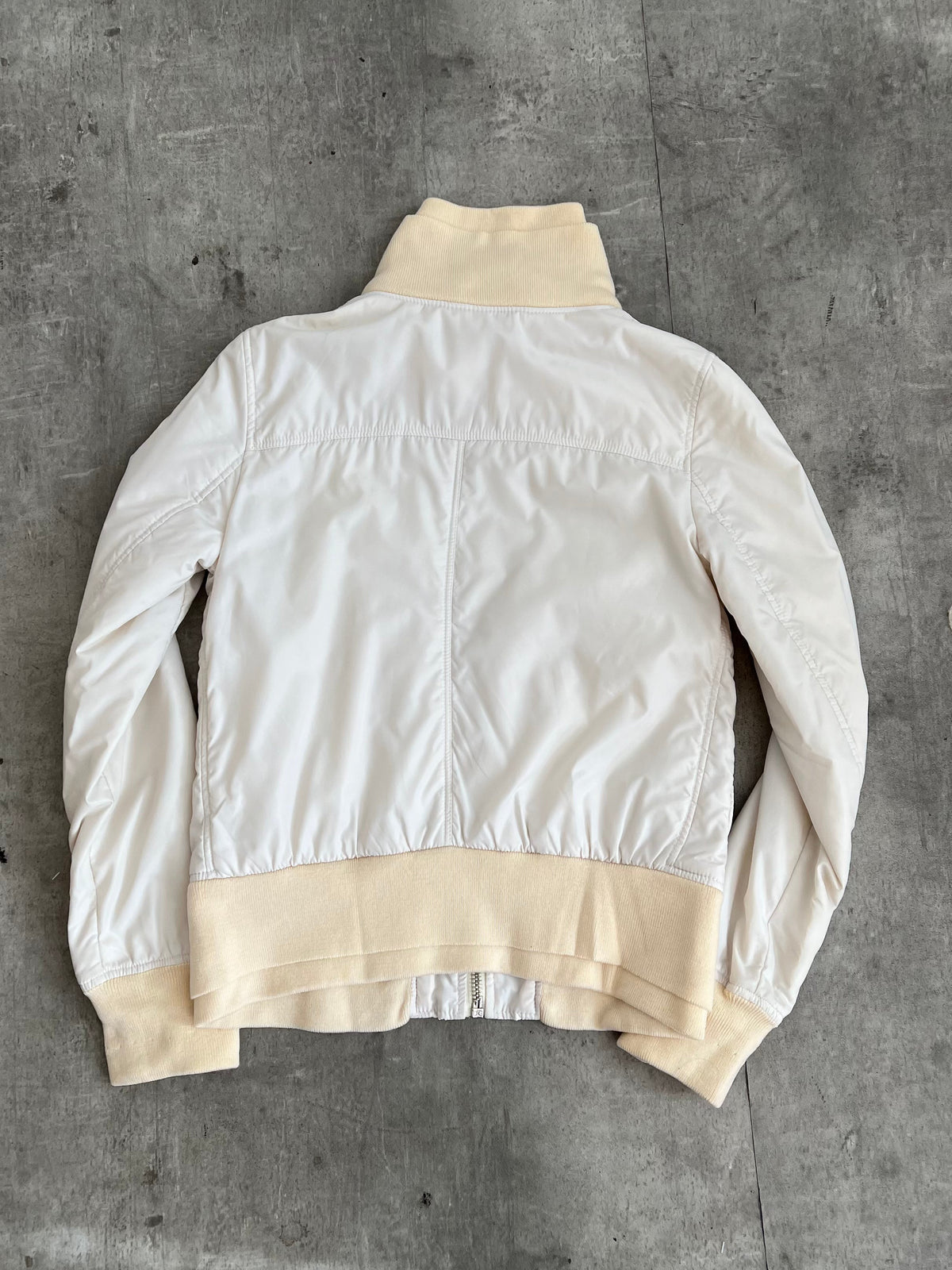 Dolce and Gabbana Cream High Neck Multipocket Blouson | Small, Multicoloured