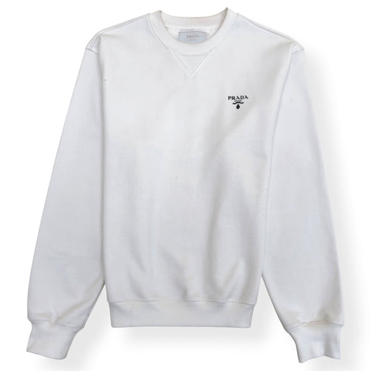 PRADA LOGO SWEATSHIRT WHITE L | Large, White