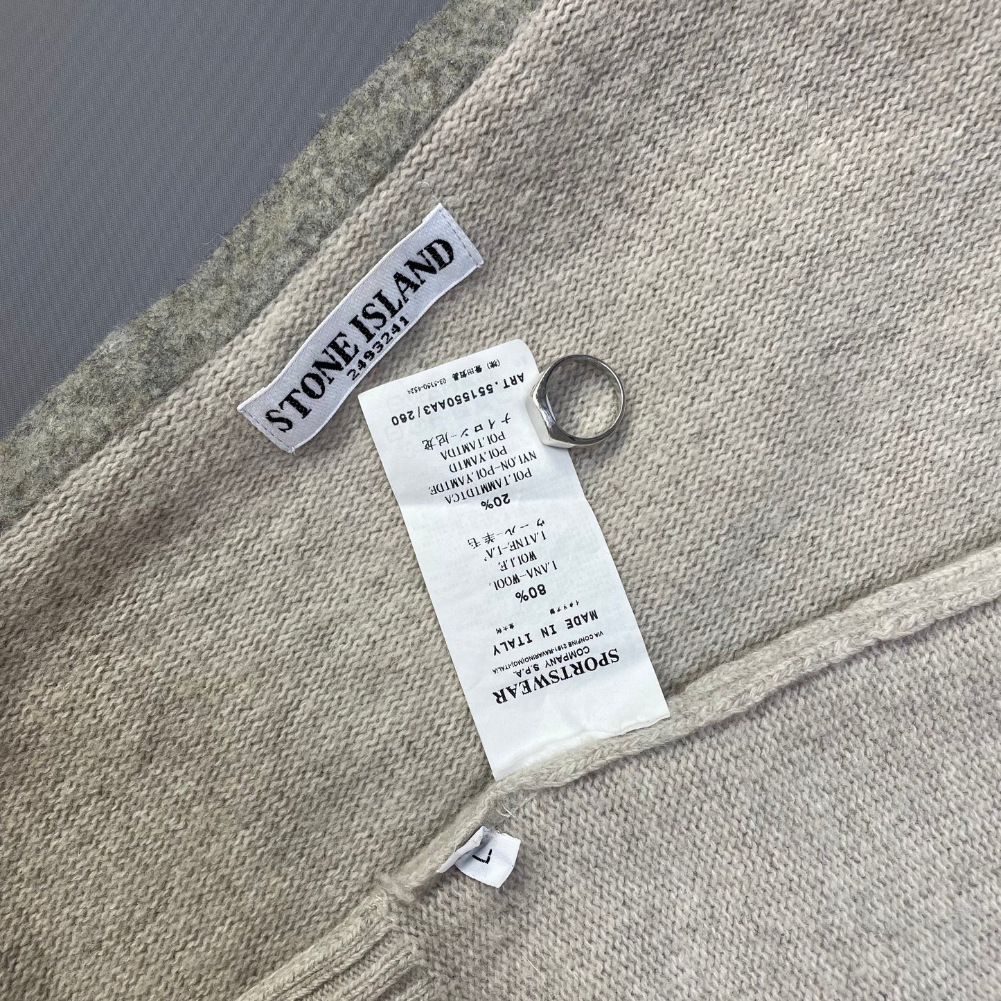 Stone Island Beige AW11 Midweight Knit Jumper | Large, Beige