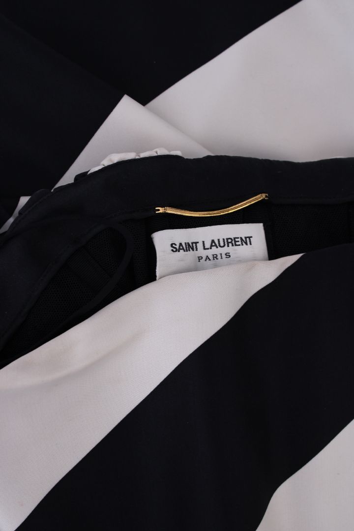Saint Laurent Silk Bandeau Mini Dress Black & White 38 | Default Title, Black