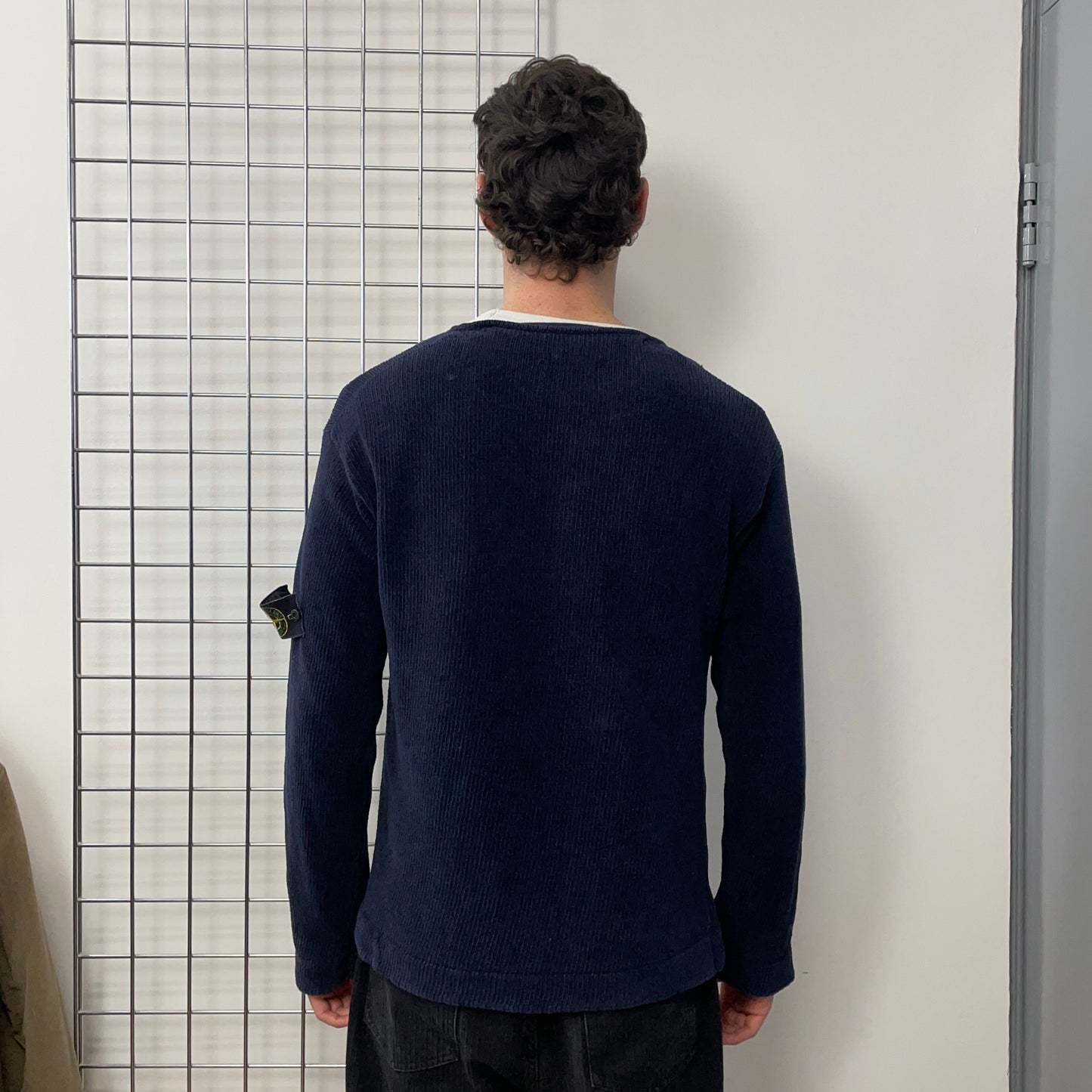 Stone Island Navy SS02 Chenille Knit Jumper | Large, Navy