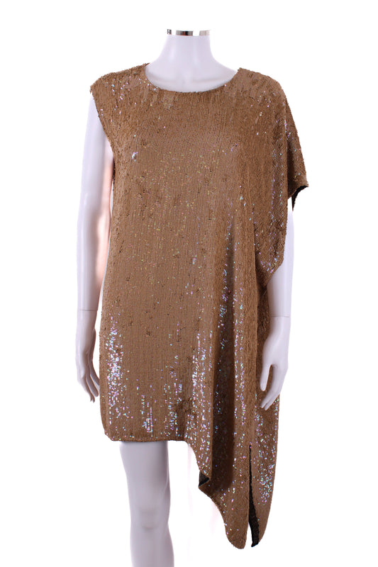3.1 Phillip Lim S/S Sequin Dress Gold O/S | Default Title, Gold