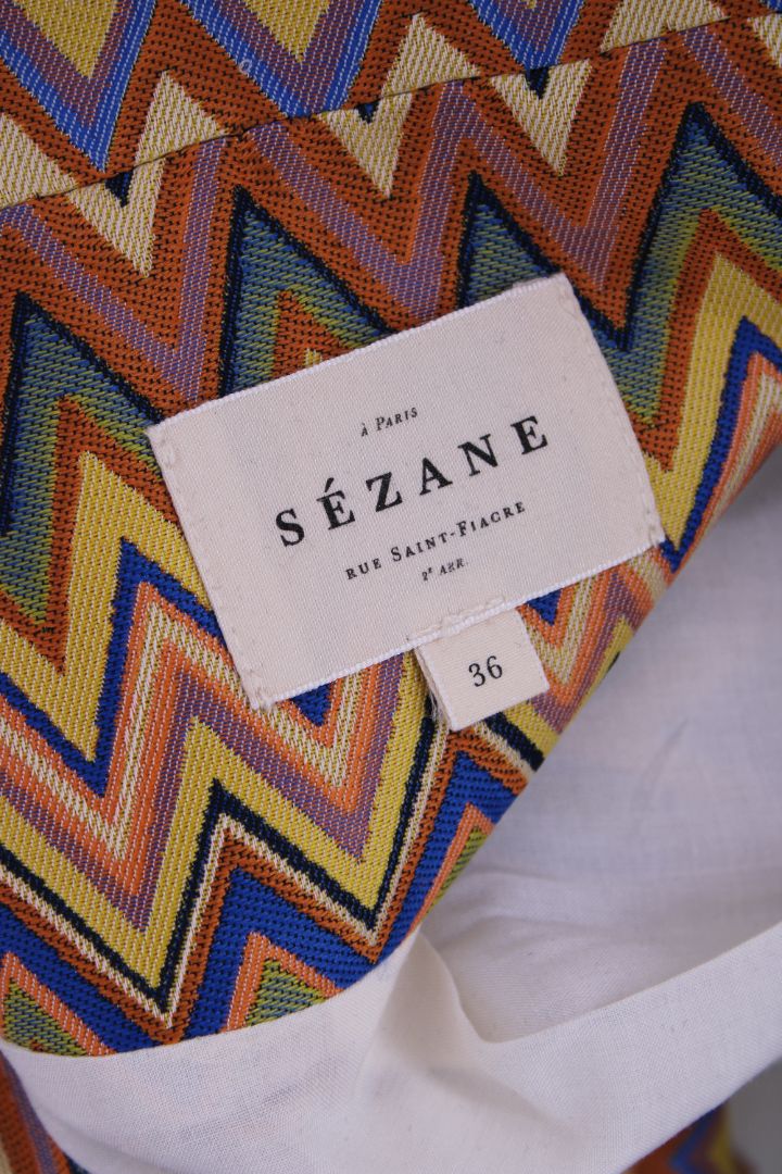 Sezane Zig Zag Jacket Yellow/ Blue 8 | Default Title, Multicoloured