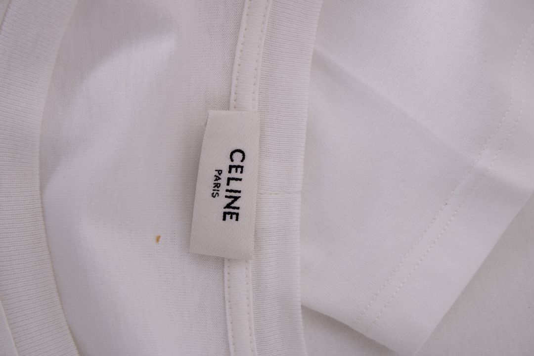 Celine Logo T-shirt White/ Black L | Default Title, Black
