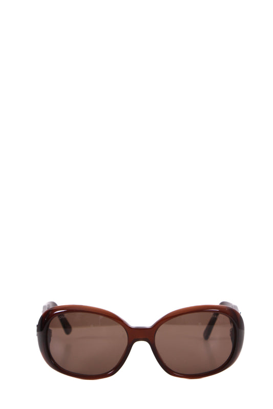 Chanel Camelia Flower Detail Sunglasses Brown | O/S, Brown