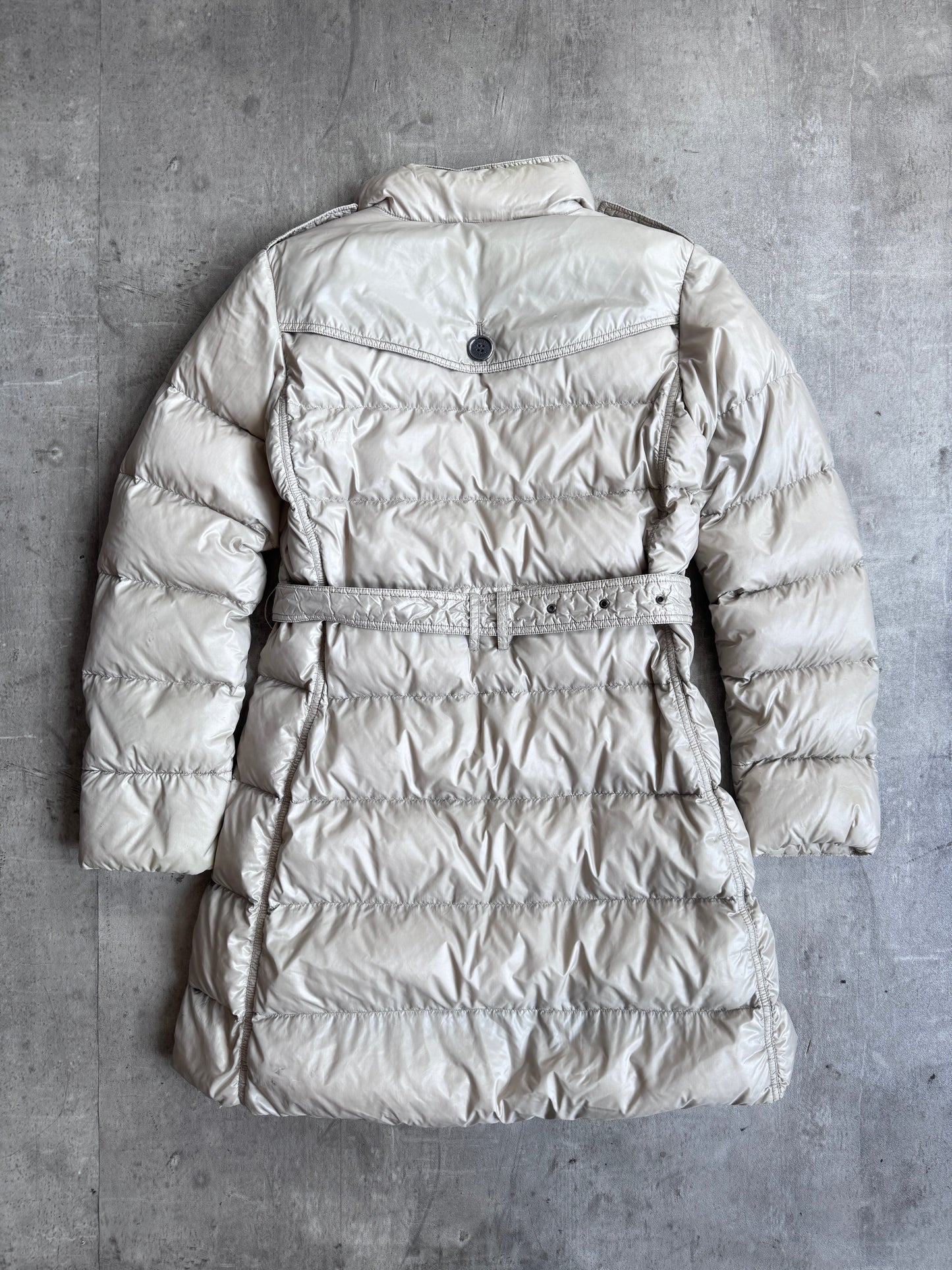 Burberry Belted Down Quilted Beige Puffer Jacket