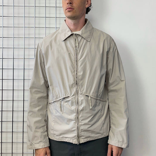 Stone Island Denims Grey SS03 Nylon Zip-Through Harrington Jacket | X-Large, Grey