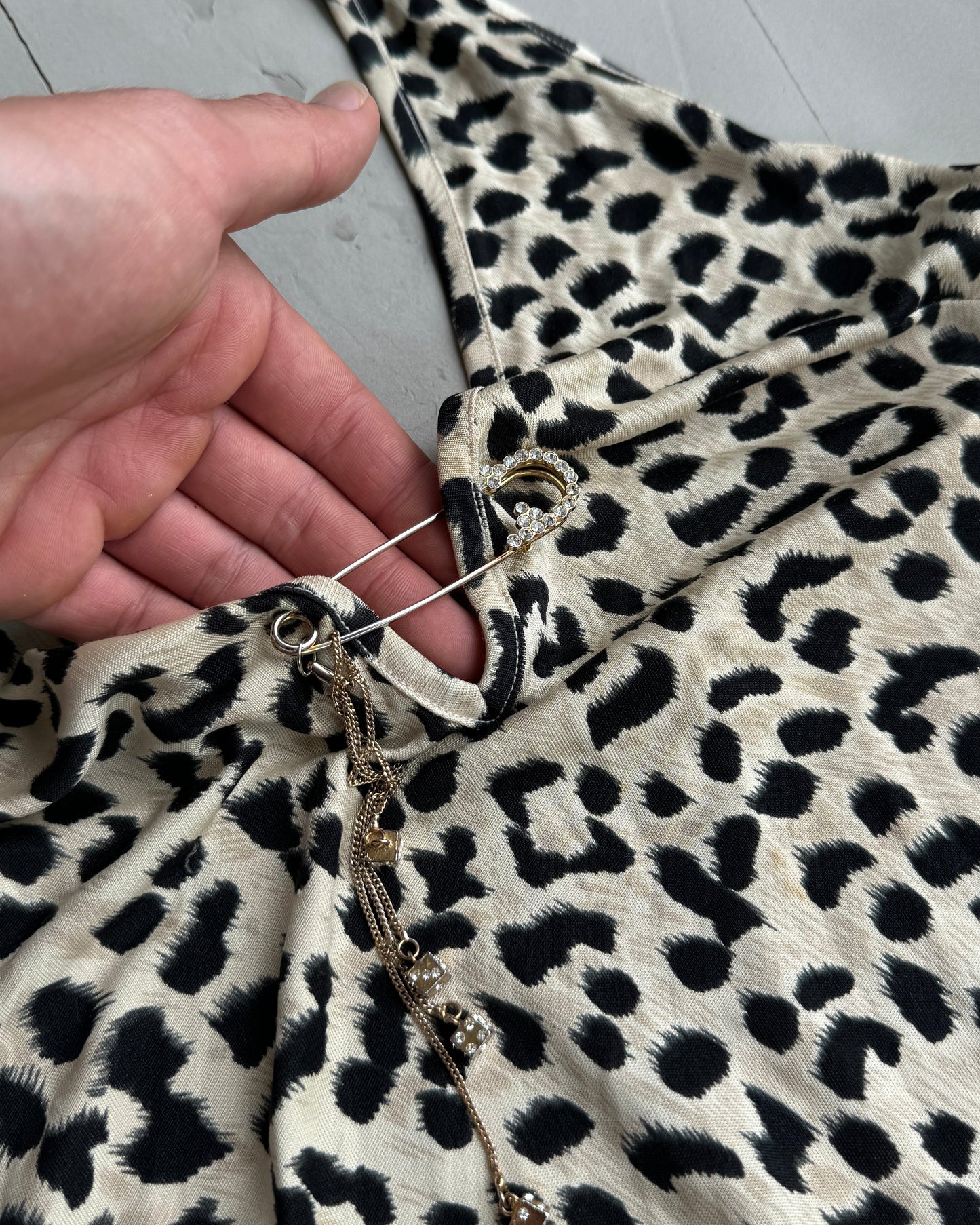 SEE BY CHLOE LEOPARD PRINT HALTER NECK DRESS - M | Medium, Multicoloured