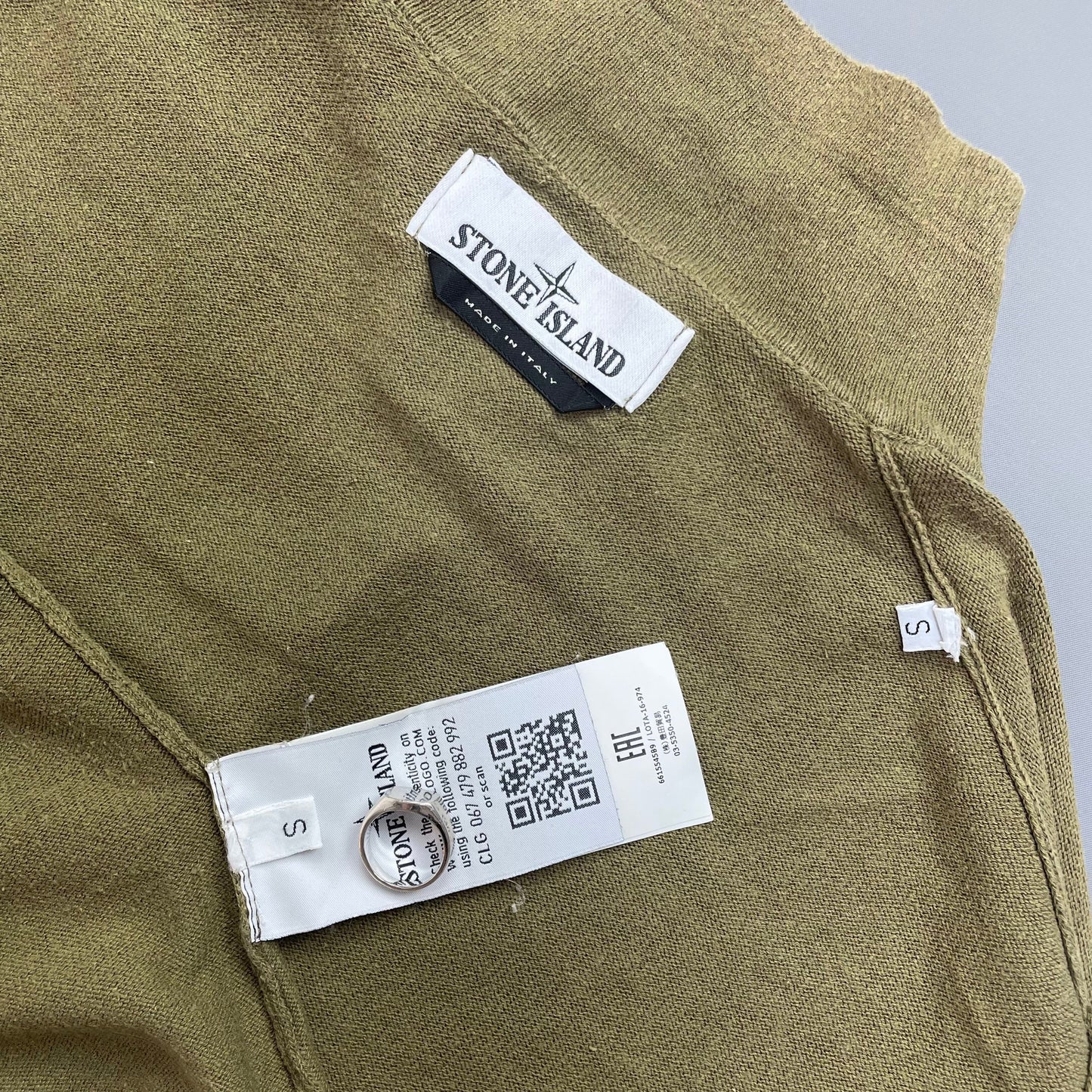Stone Island Khaki Green SS17 Lightweight Knit Jumper | Small, Green