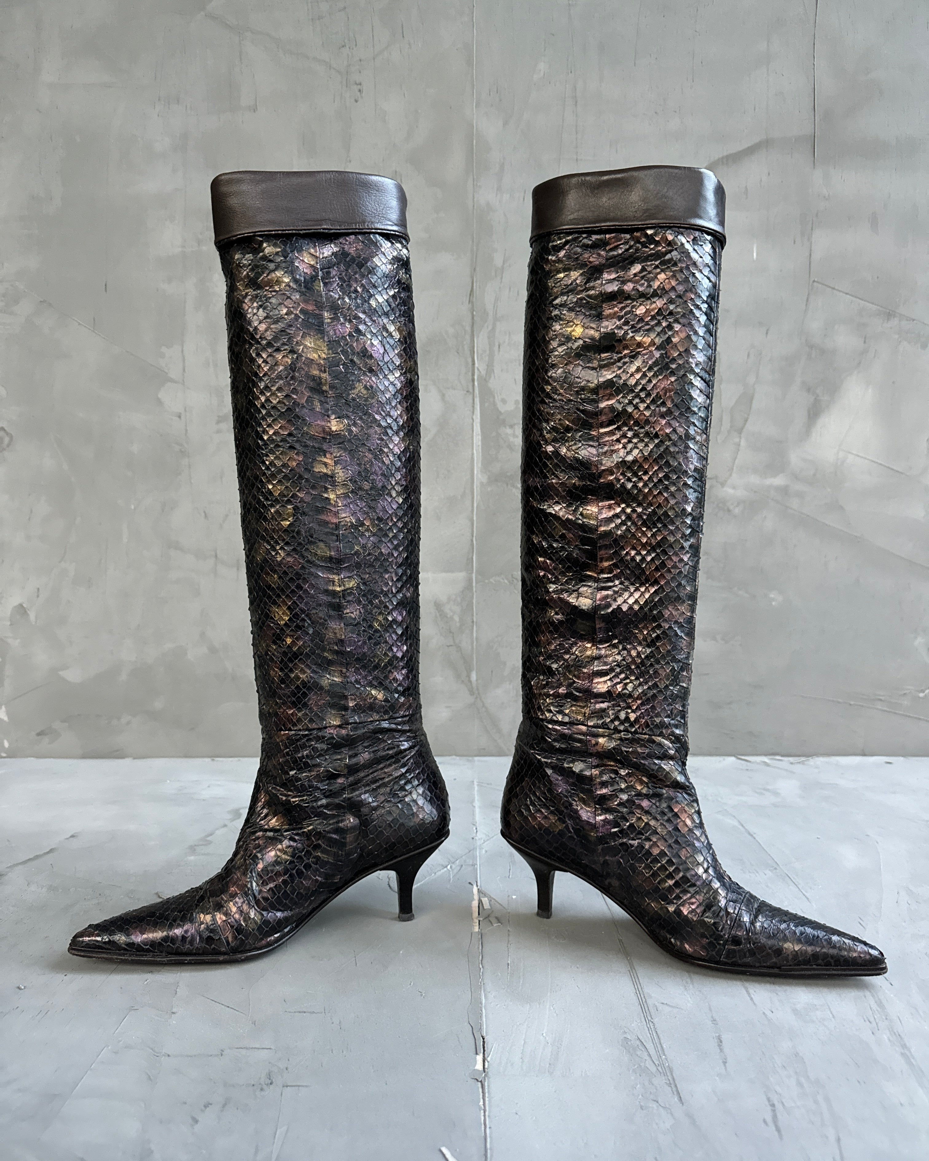 Gucci by Tom Ford 1997 Python Leather Boots - EU 36.5 – Known Source