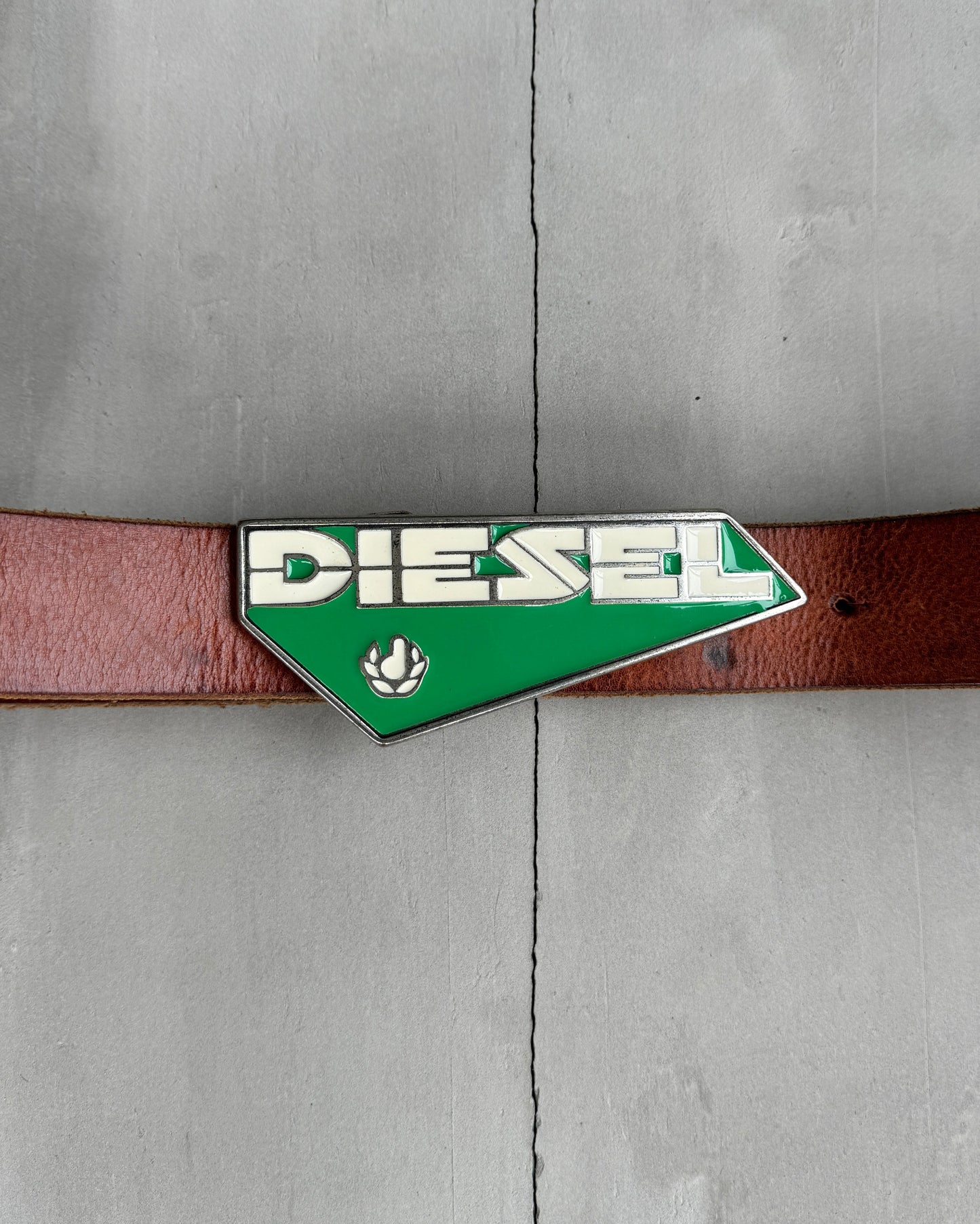 DIESEL LOGO BROWN LEATHER BELT - M | O/S, Brown