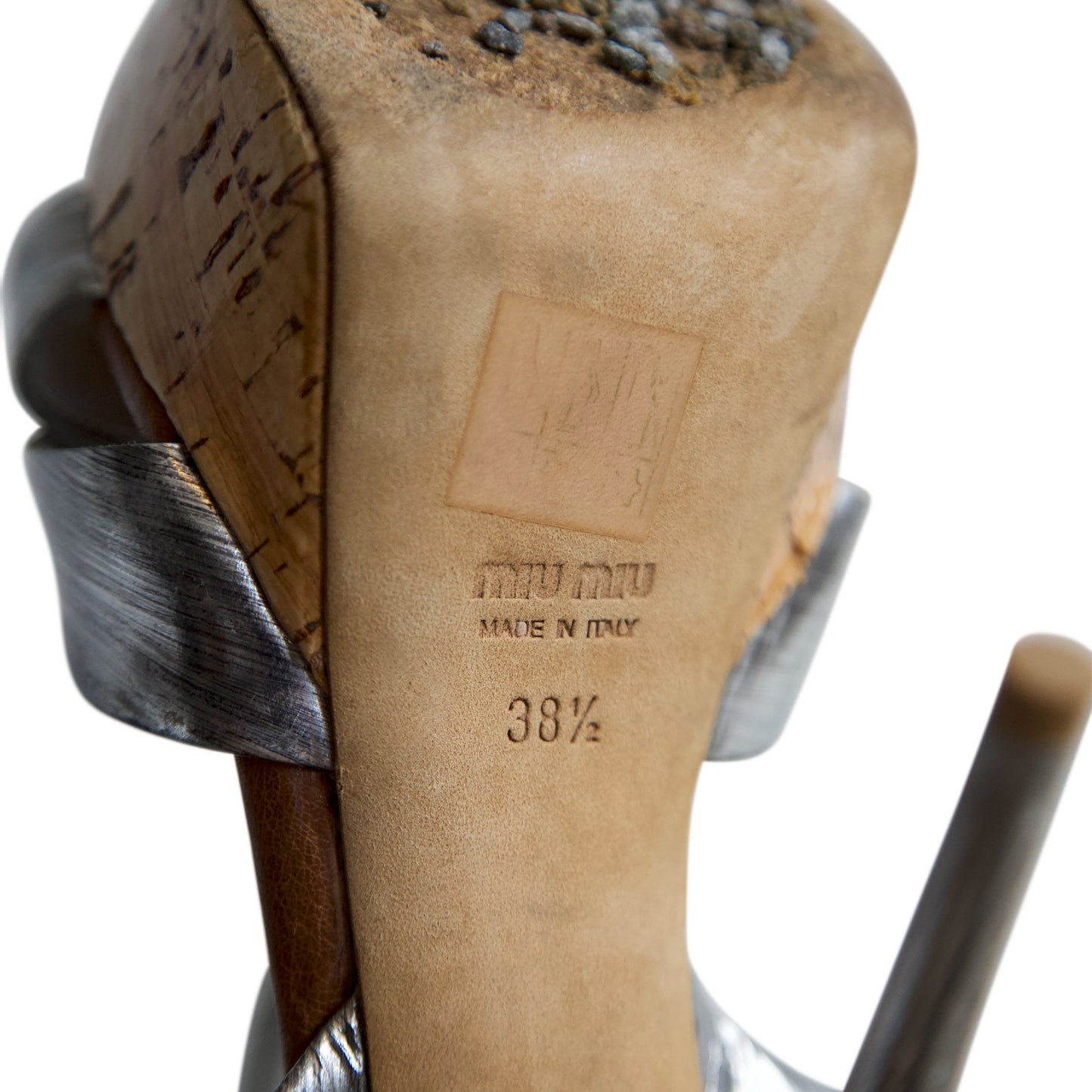 Miu Miu Silver Platform Sandals