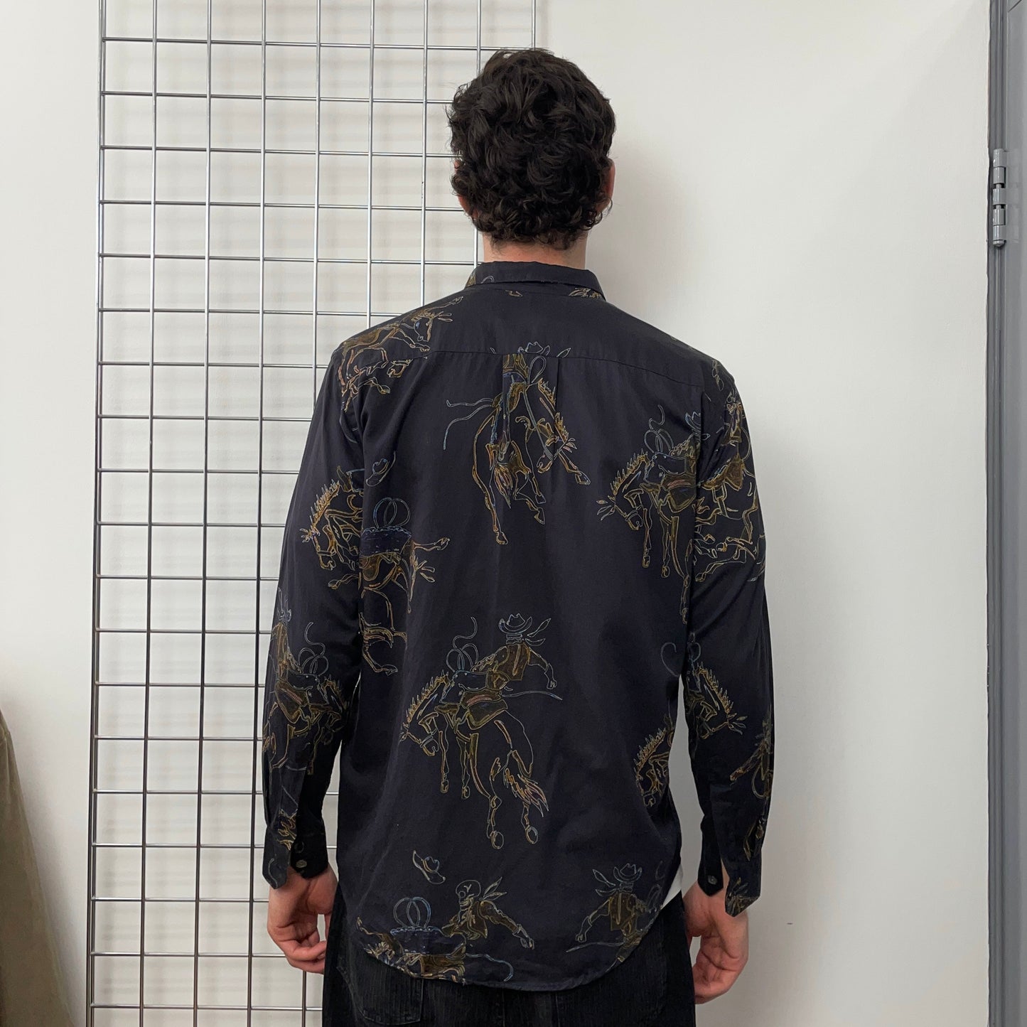 Our Legacy Navy Rodeo Print Shirt | Medium, Navy