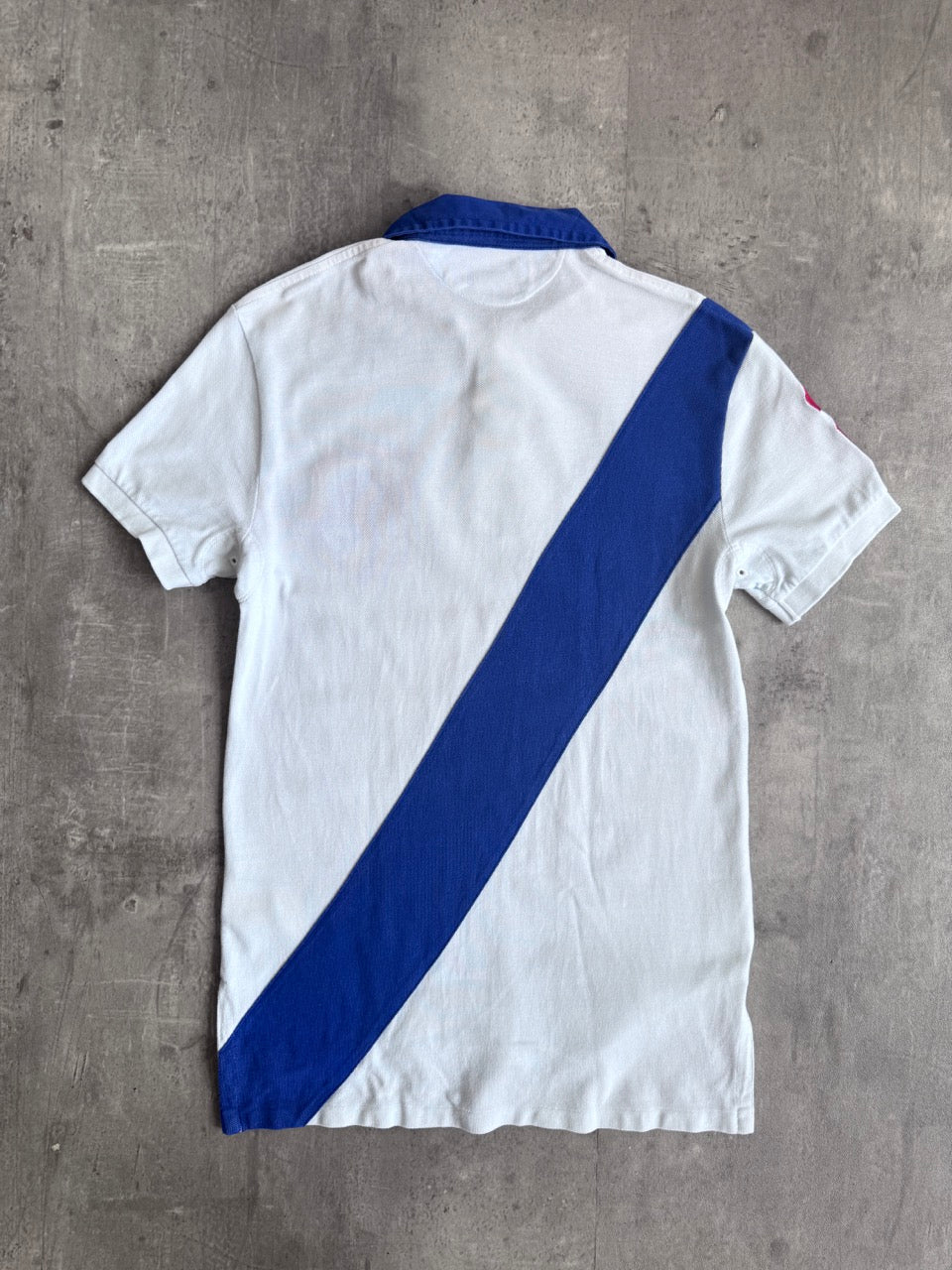 00s Polo Ralph Lauren Two Tone Asymmetrical Polo Shirt