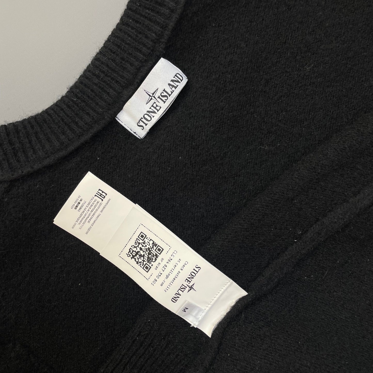 Stone Island Black Knit Jumper | Medium, Black