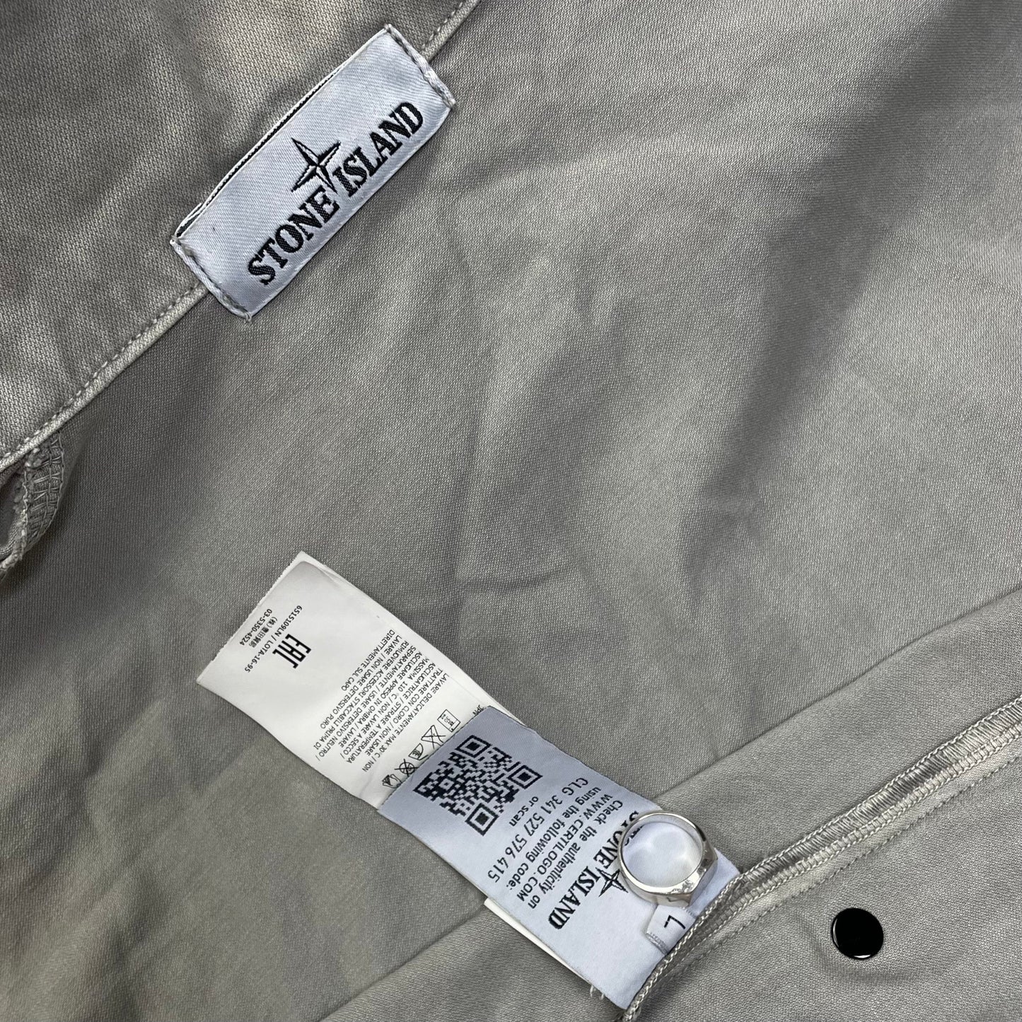 Stone Island Grey Canvas Hooded Jacket | Large, Grey