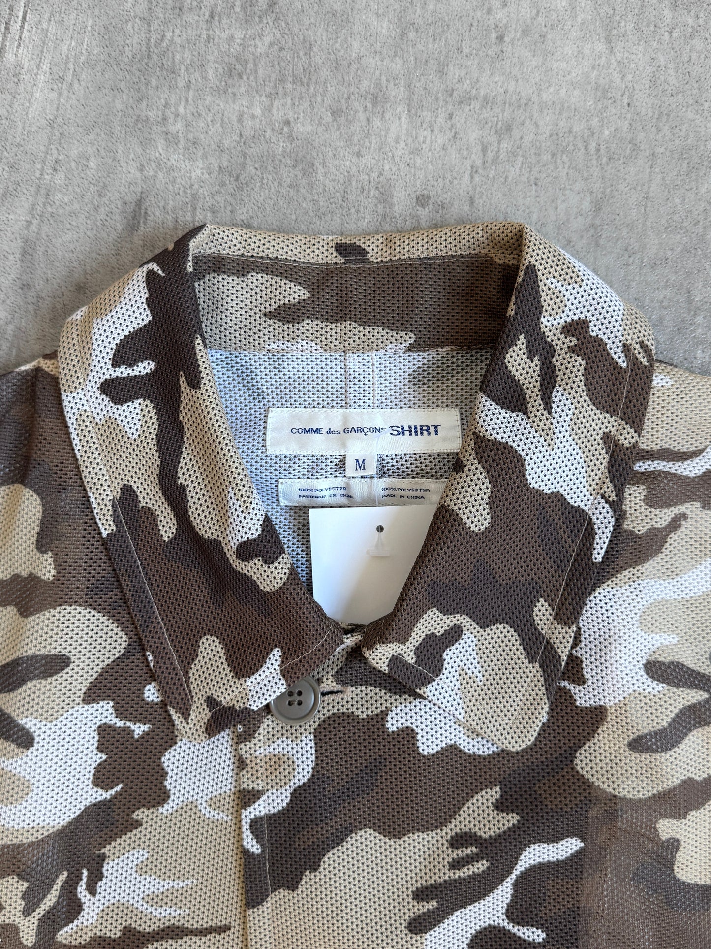 Comme Des Garcons SHIRT Mesh Desert Camo Trench Coat